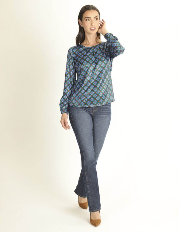 Blusa azul Lize Online Hot Sale