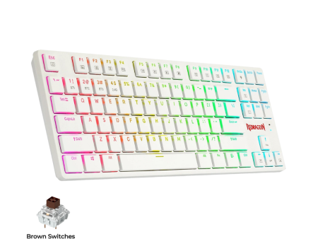 Redragon K539 Anubis 80% Wireless RGB Mechanical Keyboard - White Fashion