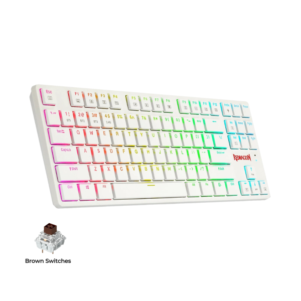 Redragon K539 Anubis 80% Wireless RGB Mechanical Keyboard - White Fashion