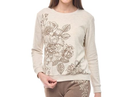 Sudadera beige con flores Comfort Sale