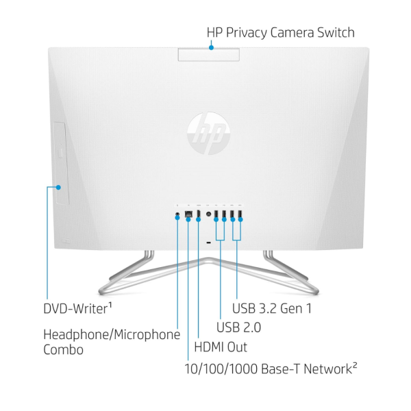 HP All in One 24-Cb1025nh-6V339EA, Core i5-1235U -12 Gen, RAM 8GB, 512GB SSD NVMe, Intel UHD Graphics, 24 FHD IPS, KB SET, White Online