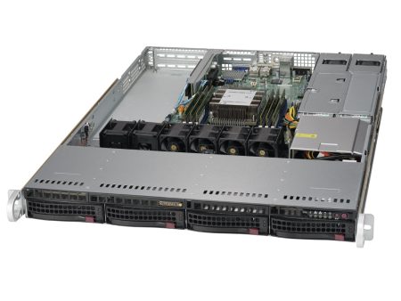 Supermicro SuperServer 5019P-WTR 1U Rackmount Barebone Server with Dual 10G Ethernet, IPMI, 4 x 3.5  Drive Bays, 1 M.2 NVMe, Redundant PSU, Single Socket P Intel Xeon Purley CPU Supply