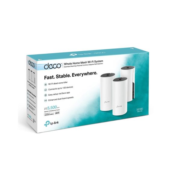 TP-Link Deco M4 AC1200 Whole Home Mesh Wi-Fi System 3-Pack Online Sale