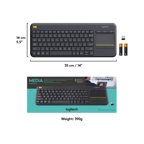 Logitech K400 Plus Wireless Touch Keyboard Fashion