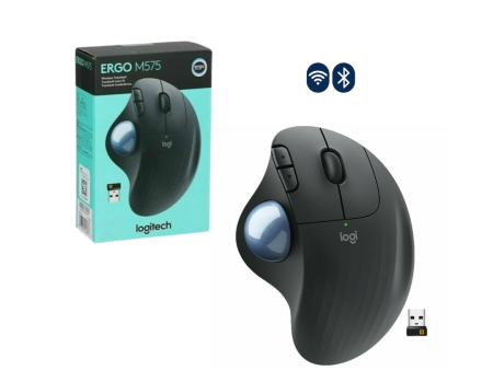 Logitech Ergo M575 Wireless Trackball Mouse (Black) Hot on Sale