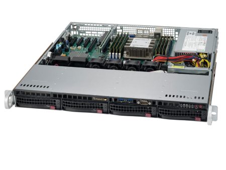 Supermicro SuperServer 5019P-MT 1U Rackmount Barebone Server with Dual 10G Ethernet, IPMI, 4 x 3.5  Drive Bays, 1 x M.2 NVMe, Single Socket P Intel Xeon Purley CPU For Sale