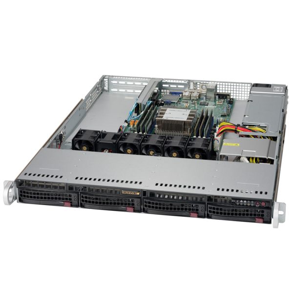 Supermicro SuperServer 5019P-WT 1U Rackmount Barebone Server with Dual 10G Ethernet, IPMI, 4 x 3.5  Drive Bays, 1 x M.2 NVMe, Single Socket P Intel Xeon Purley CPU Supply