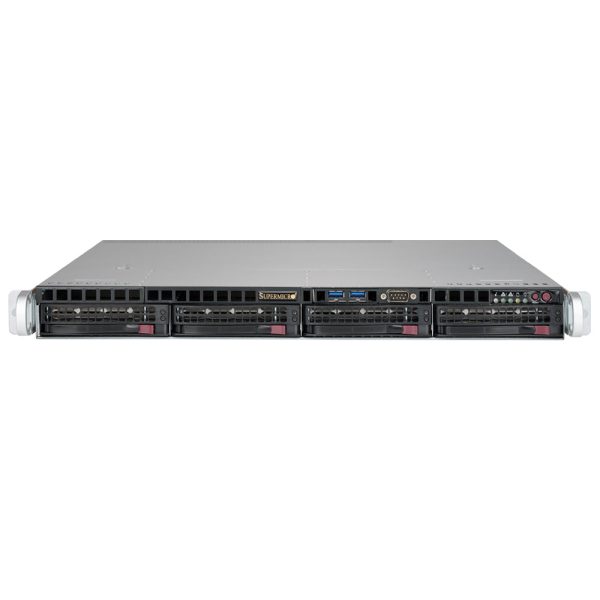 Supermicro SuperServer 5019P-MT 1U Rackmount Barebone Server with Dual 10G Ethernet, IPMI, 4 x 3.5  Drive Bays, 1 x M.2 NVMe, Single Socket P Intel Xeon Purley CPU For Sale