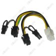 6  PCI-E 6-pin to Dual 8-pin PCI-E 2.0 Power Cable Splitter For Sale