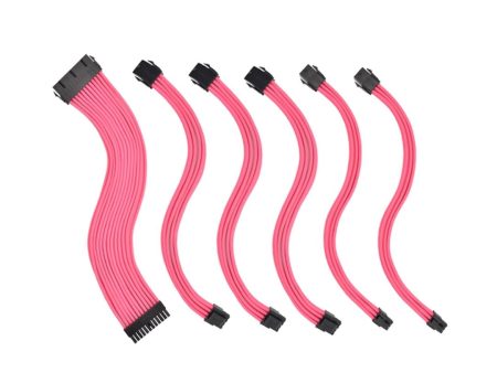 Soft Hard Power Supply Sleeved Cable PSU Extension Cable Kit - Pink Online