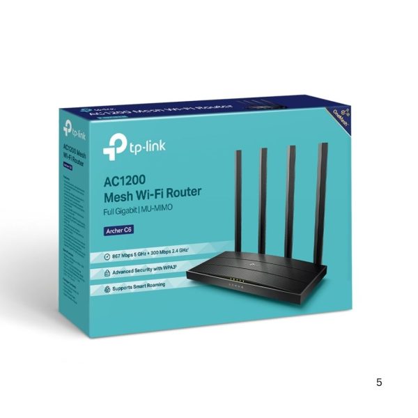 TP Link Archer C6 AC1200 Wireless MU-MIMO Gigabit Router Sale