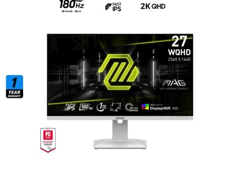 MSI MAG 274QRFW 27 2K (2560x1440) 180Hz 1Ms, Rapid IPS Flat, White, Monitor Online Sale